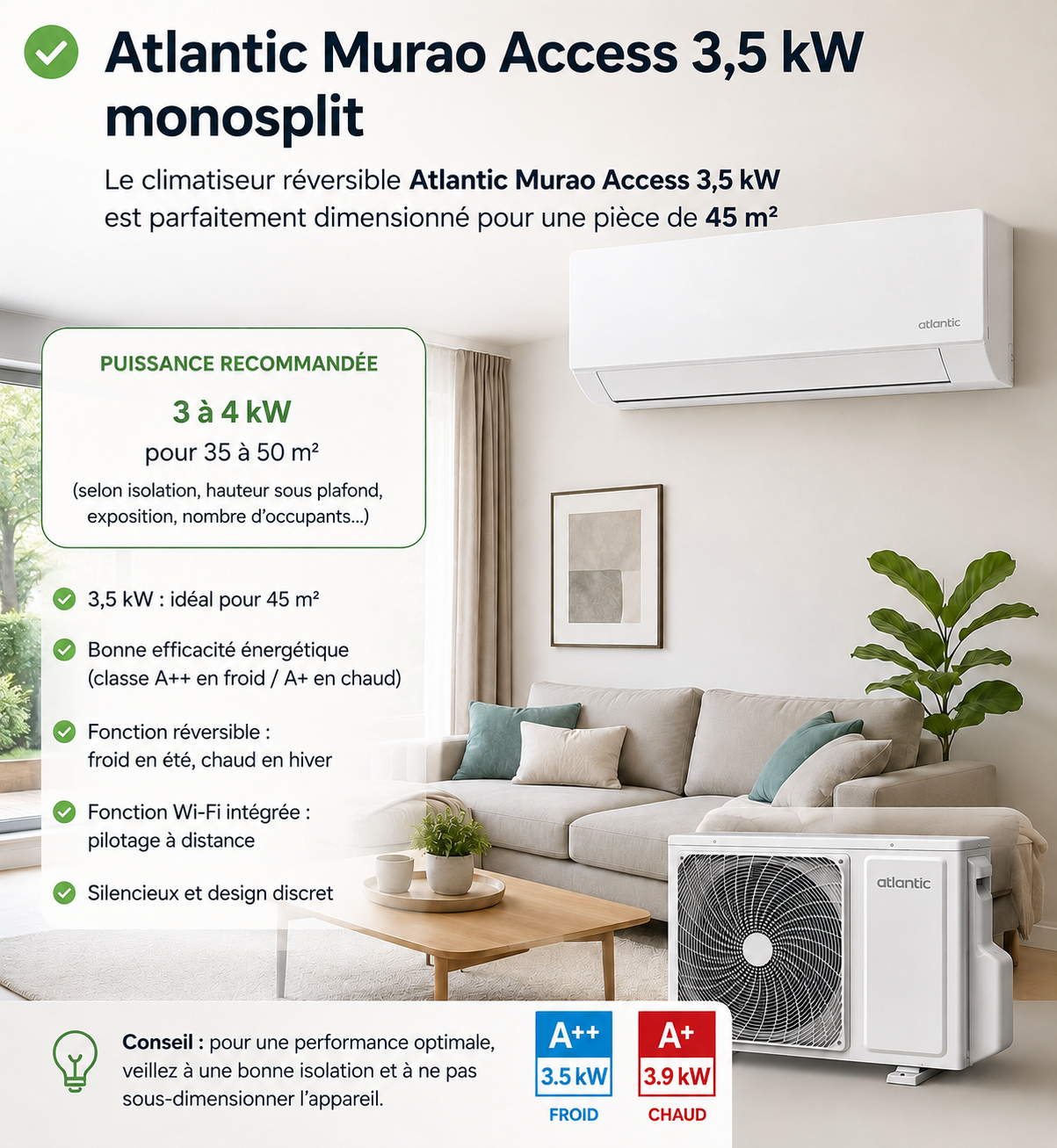 Atlantic Murao Access 3,5 kW monosplit